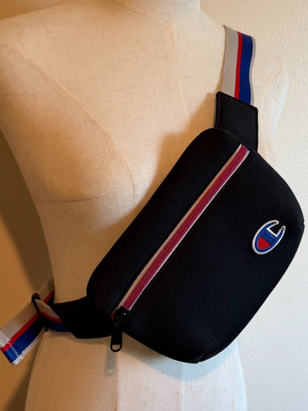Champion Streetwear Crossbody Bag Black Padded 8.5x6